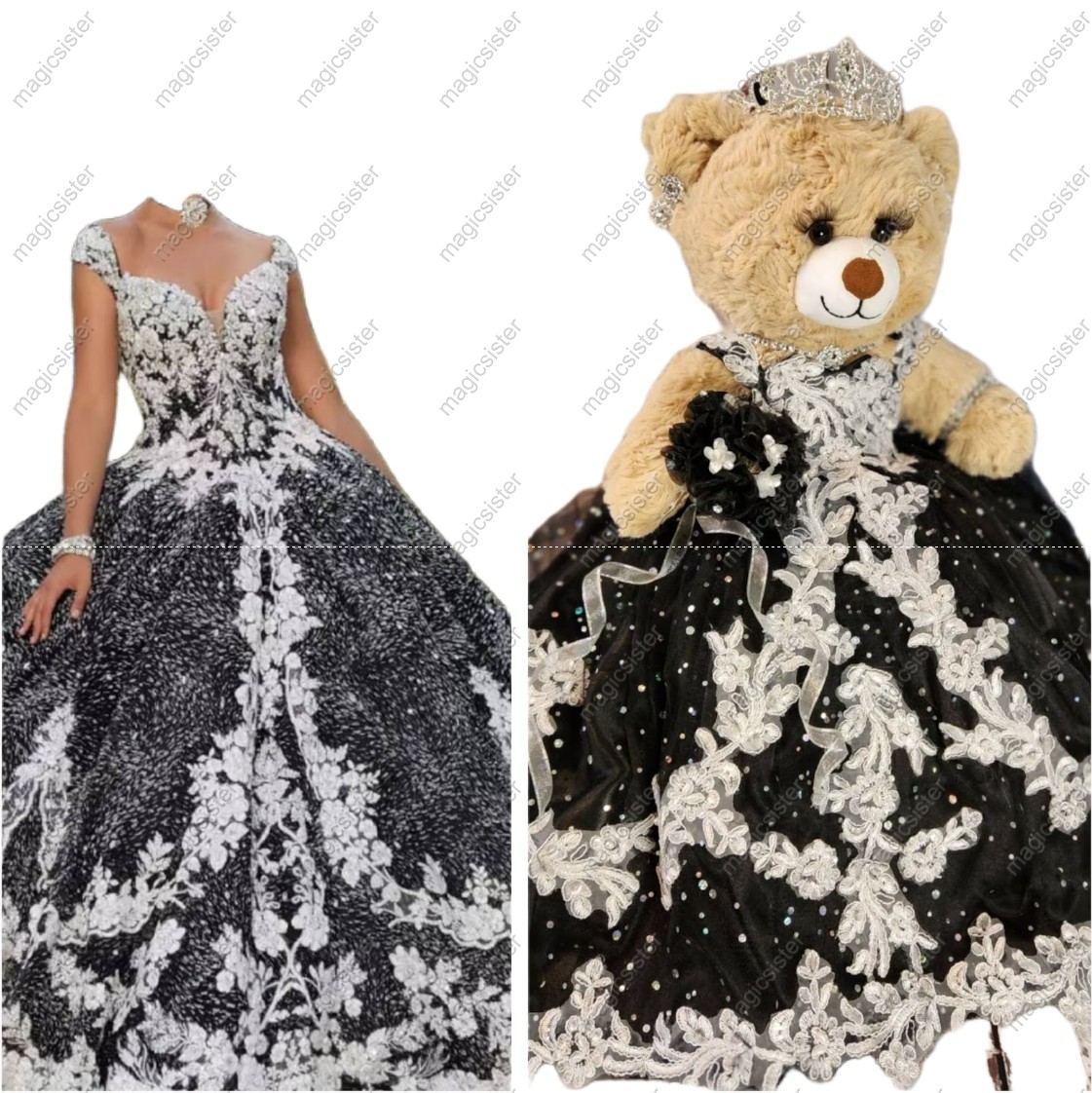 Quinceanera Dresses Ball Gown Birthday Party Dress Lace Up Graduation Gown With Bow