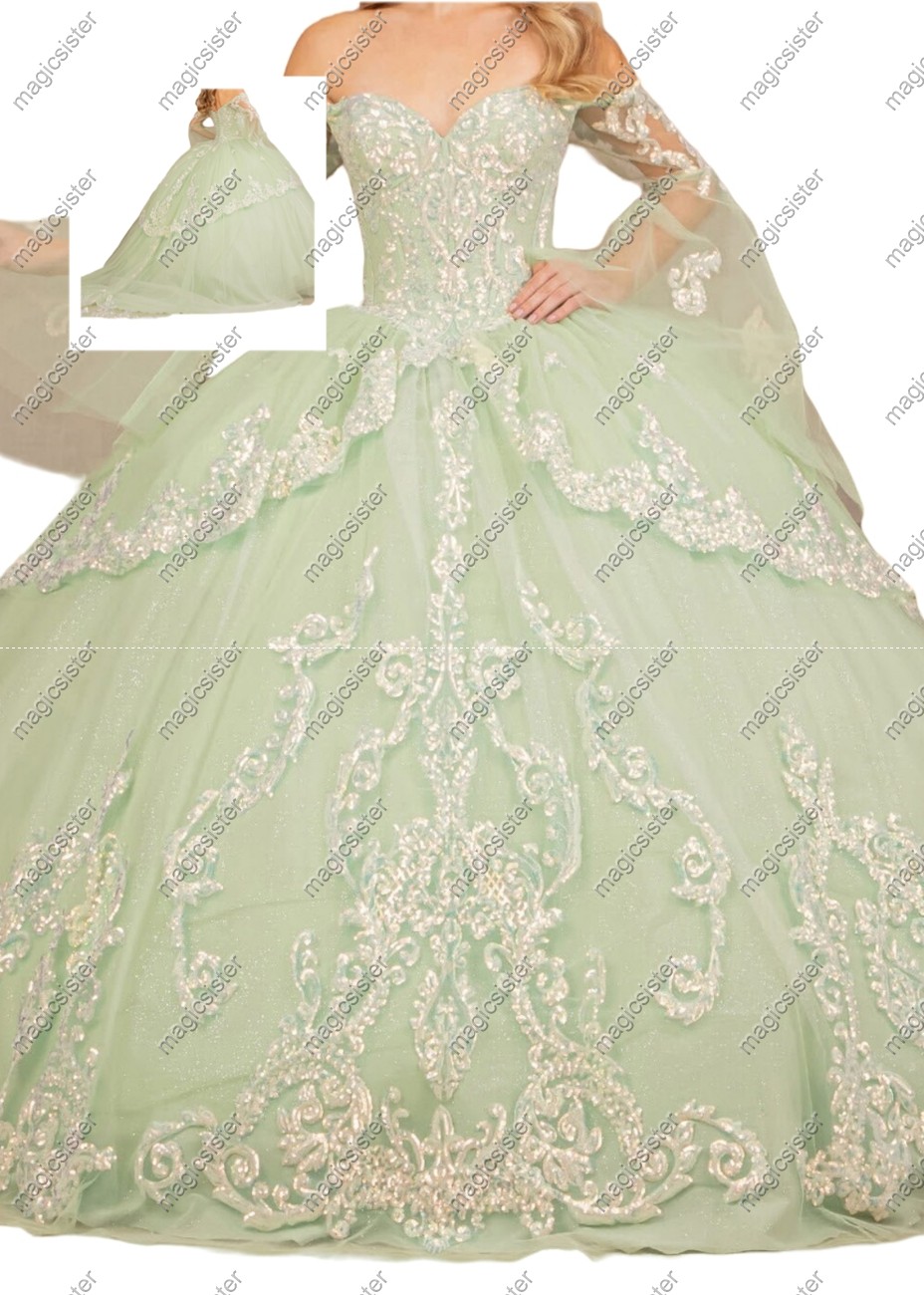 Sage Factory Wholesale TopSelling Green System Quinceanera Dress
