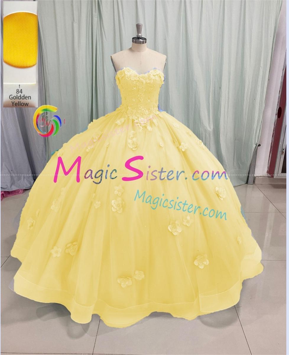Factory Wholesale Elegant 3D Flower Quinceanera Dress