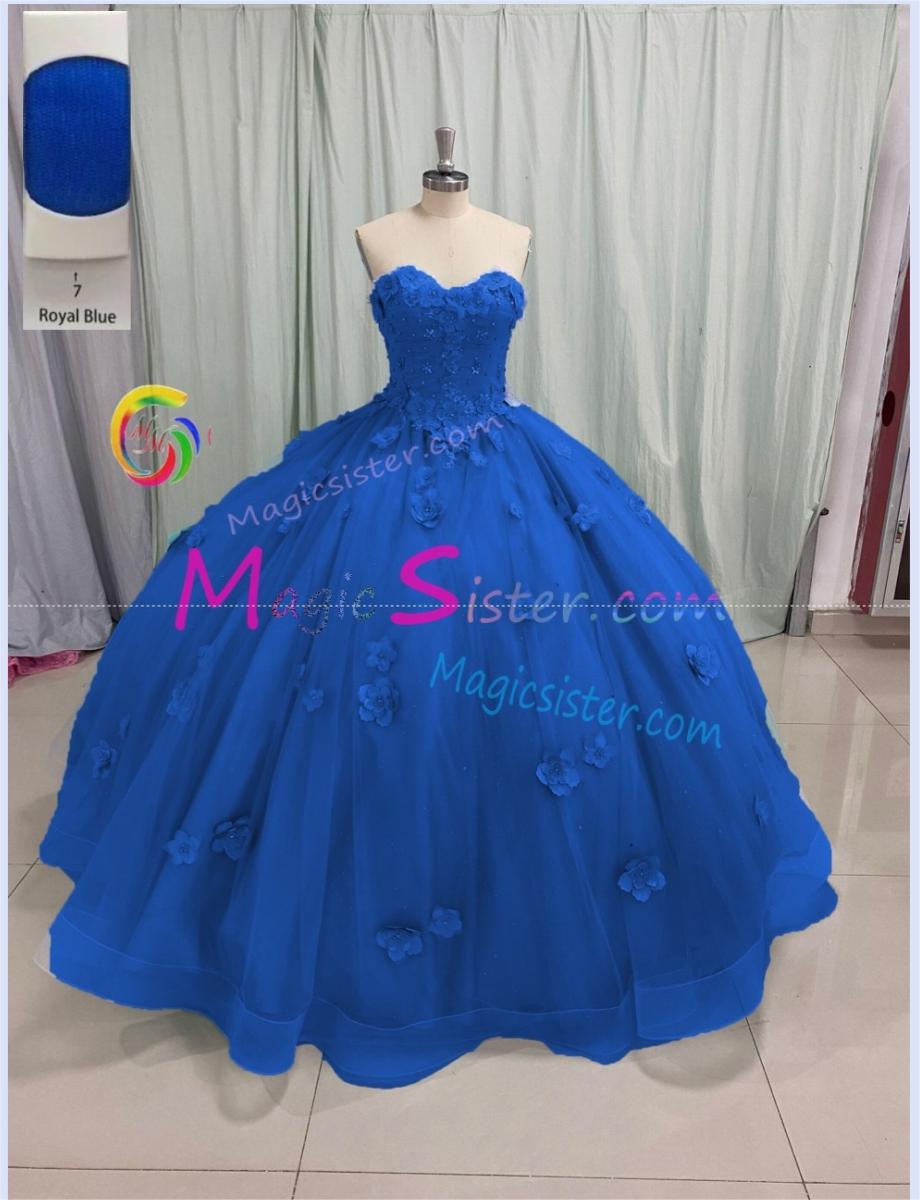 Factory Wholesale Elegant 3D Flower Quinceanera Dress