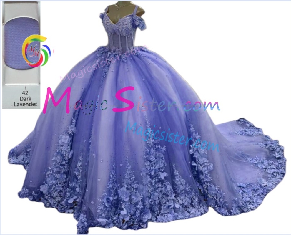 Customized 3D Floral Quinceanera Dress
