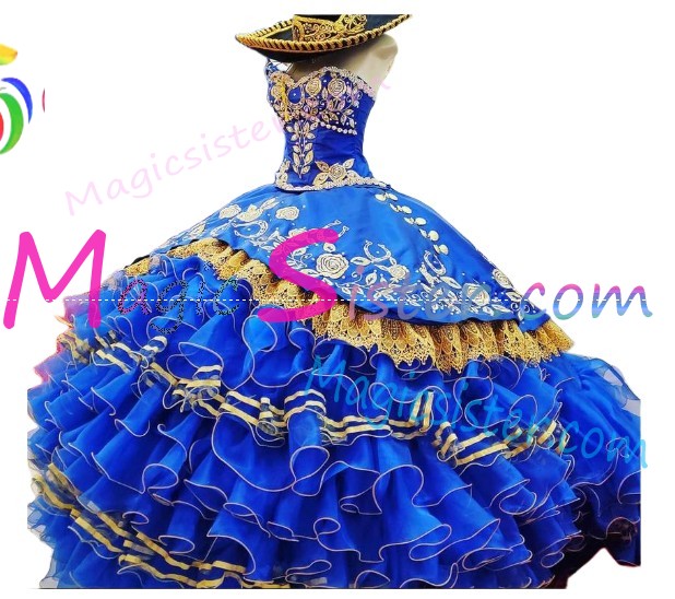 Hotselling Embroidery Charro Quinceanera Dress