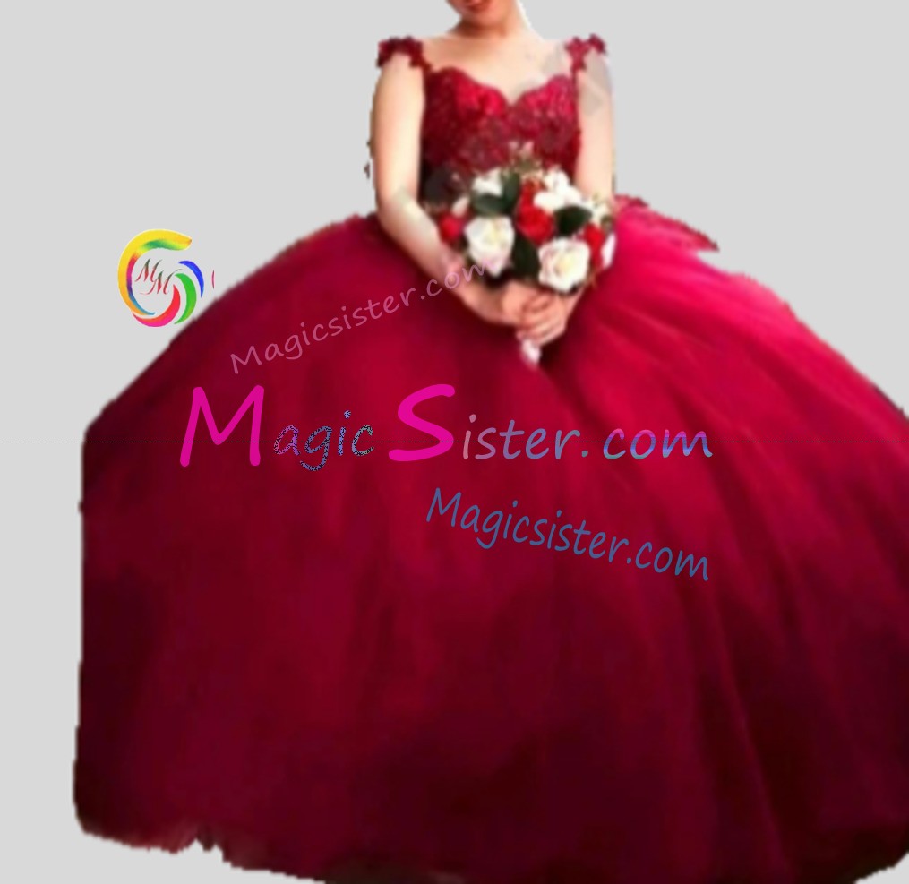 Hotselling Luxury Burgundy Quinceanera Dress