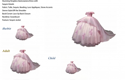 Iridescent Thick Glitter Tulle Quinceanera Dress