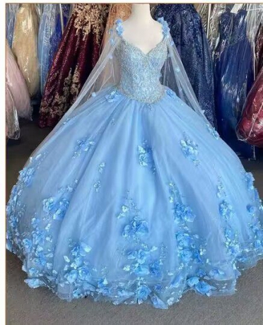 Instock 3D Flowers Quinceanera dresses