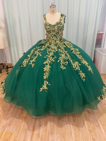 Instock 3D Flowers Quinceanera dresses