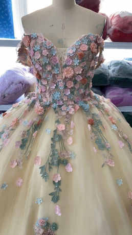 Instock 3D Flowers Quinceanera dresses