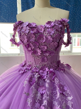 Instock 3D Flowers Quinceanera dresses