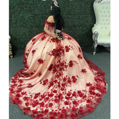 Instock 3D Flowers Quinceanera dresses