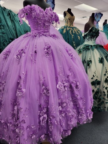 Instock 3D Flowers Quinceanera dresses