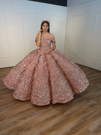 Blush Instock Sequins Quinceanera dresses