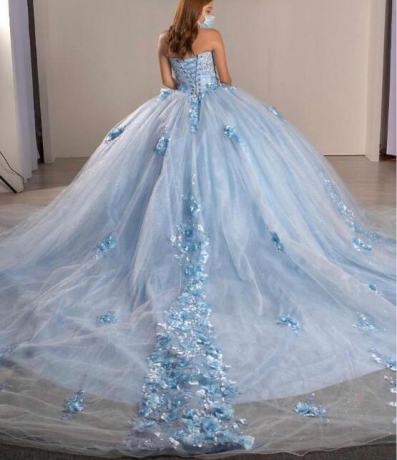 Instock 3D Flowers Quinceanera dresses