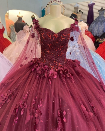 Instock 3D Flowers Quinceanera dresses