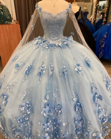 Instock 3D Flowers Quinceanera dresses