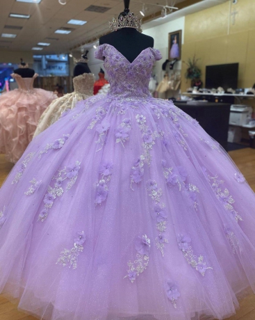 Instock 3D Flowers Quinceanera dresses