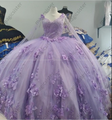 Instock 3D Flowers Quinceanera dresses