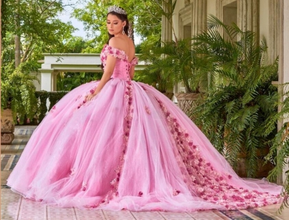 Instock 3D Flowers Quinceanera dresses