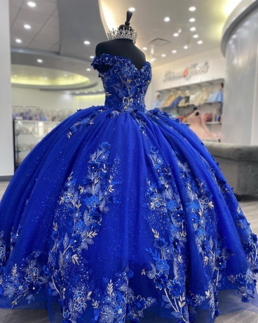 Instock 3D Flowers Quinceanera dresses