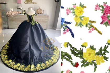 Instock embroidery Flowers Quinceanera dresses