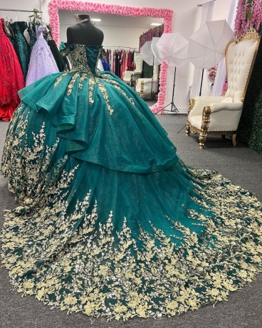 Instock 3D Flowers Quinceanera dresses