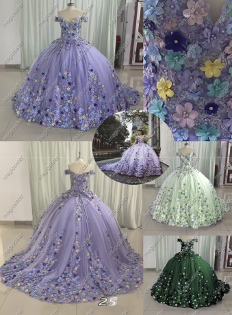 Instock 3D Flower Quninceanera Dress