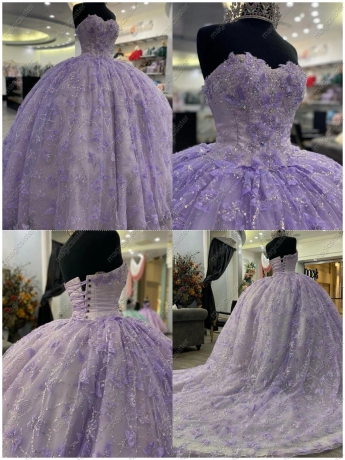 Instock Factory Wholesale Butterfly Quninceanera Dress