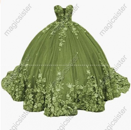 Instock 3D Flowers Quinceanera dresses