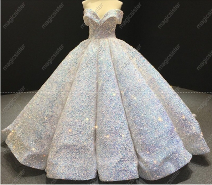 Instock Factory Wholesale Sequined Luxury Quinceanera Dress