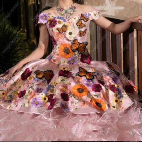 Blush Instock Factory Wholesale Sunflower Quninceanera Dress