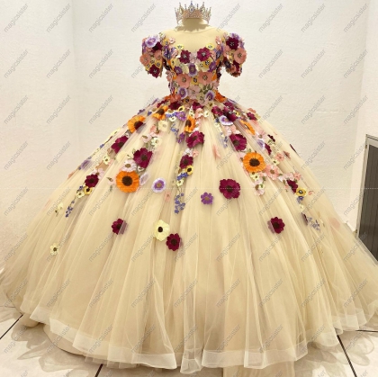 Instock Factory Wholesale Sunflower Quninceanera Dress