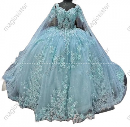 Pretty Princess Ruffled Quinceanera Dress