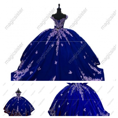 Luxury Factory Wholesale Velvet Quinceanera Dress