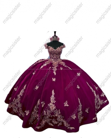 Luxury Factory Wholesale Velvet Quinceanera Dress