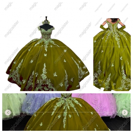 Luxury Factory Wholesale Velvet Quinceanera Dress