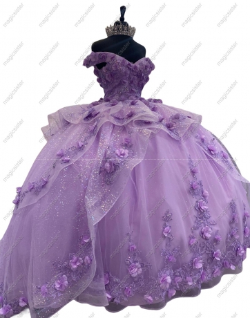 Beautiful Factory Wholesale 3D Flower Quinceanera Dress