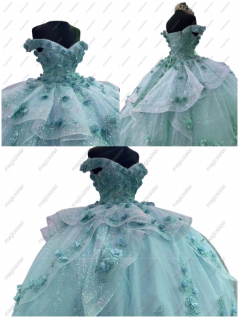 Beautiful Factory Wholesale 3D Flower Quinceanera Dress