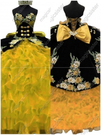 Hotselling Embroidery Charro Quinceanera Dress