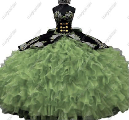Hotselling Embroidery Charro Quinceanera Dress