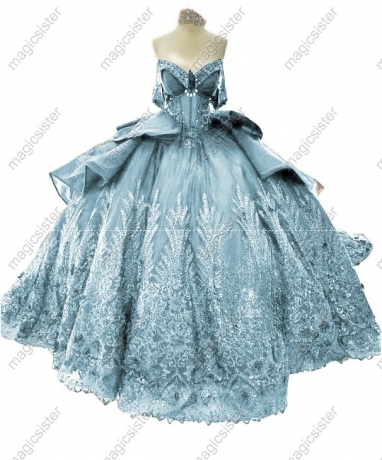 Superhot Factory Wholesale 3D Flowers Sequined Quinceanera Dress