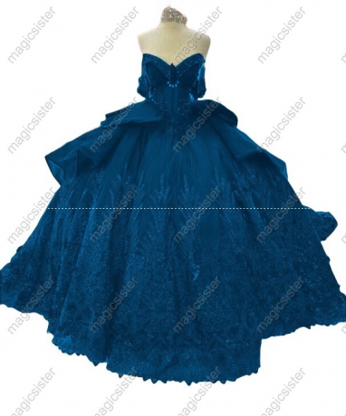 Superhot Factory Wholesale 3D Flowers Sequined Quinceanera Dress
