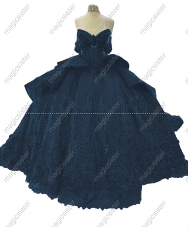 Superhot Factory Wholesale 3D Flowers Sequined Quinceanera Dress