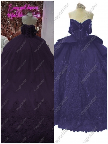 Superhot Factory Wholesale 3D Flowers Sequined Quinceanera Dress