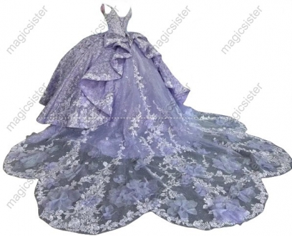 Luxury Factory Wholesale 3D Flower Quinceanera Dress