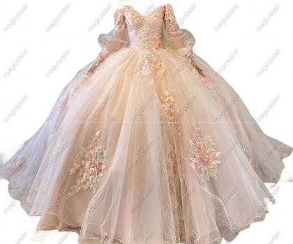 Superhot Floral Appliques Quinceanera dresses