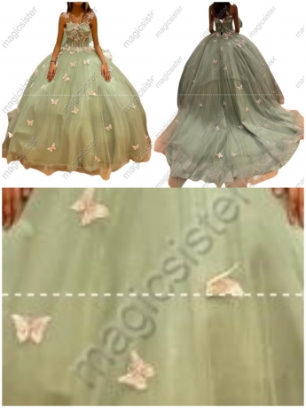 Topselling Factory Wholesale Princess Butterfly Quinceanera Dress