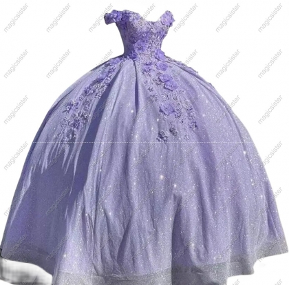 Factory Wholesale Floral Appliques Quinceanera Dress
