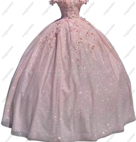 Blush Factory Wholesale Floral Appliques Quinceanera Dress