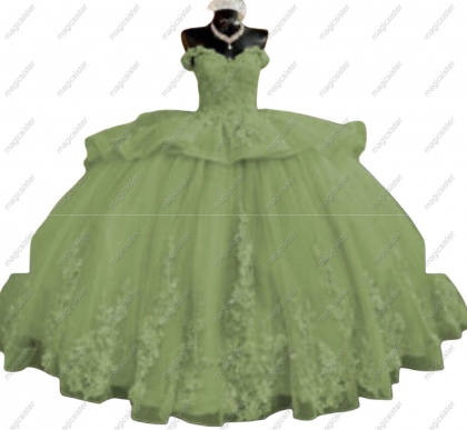Luxurious Factory Wholesale Floral Appliques Quinceanera Ball Gowns