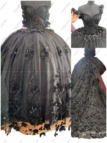 Luxury 3D Flower Quinceanera Dress