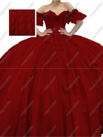 Factory Wholesale Elegant 3D Flower Quinceanera Dress